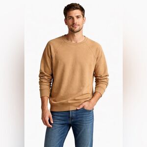 NWT AND NOW THIS Cotton Blend Camel Crewneck Sweatshirt Men’s S Pullover Preppy